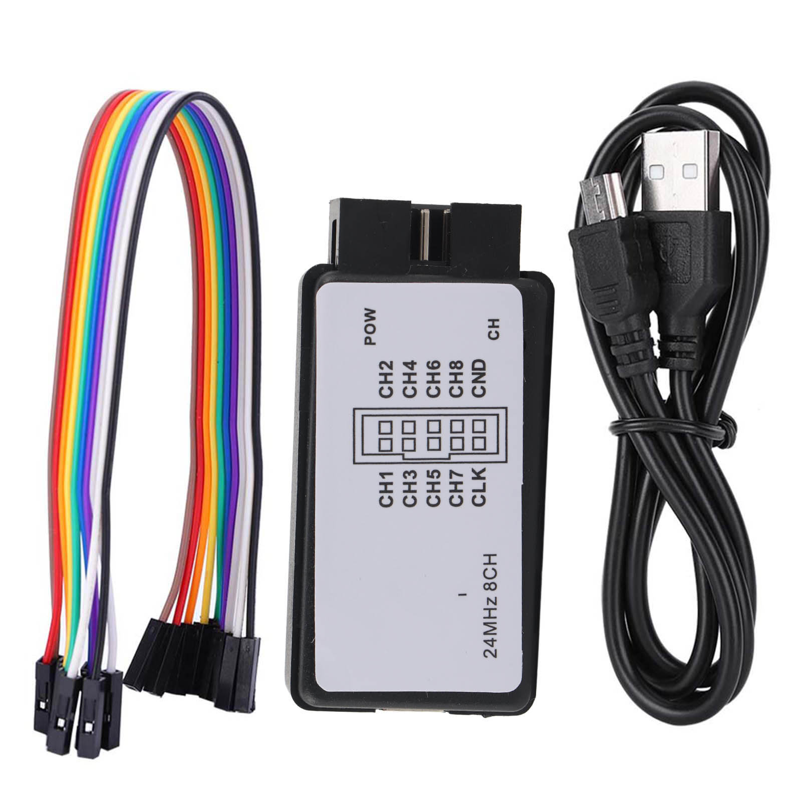 Logic Analyzer Usb - เครื่องวิเคราะห์ลอจิก 24MHz ชุดอุปกรณ์วิเคราะห์ลอจิกแบบ USB ขนาดเล็ก 8