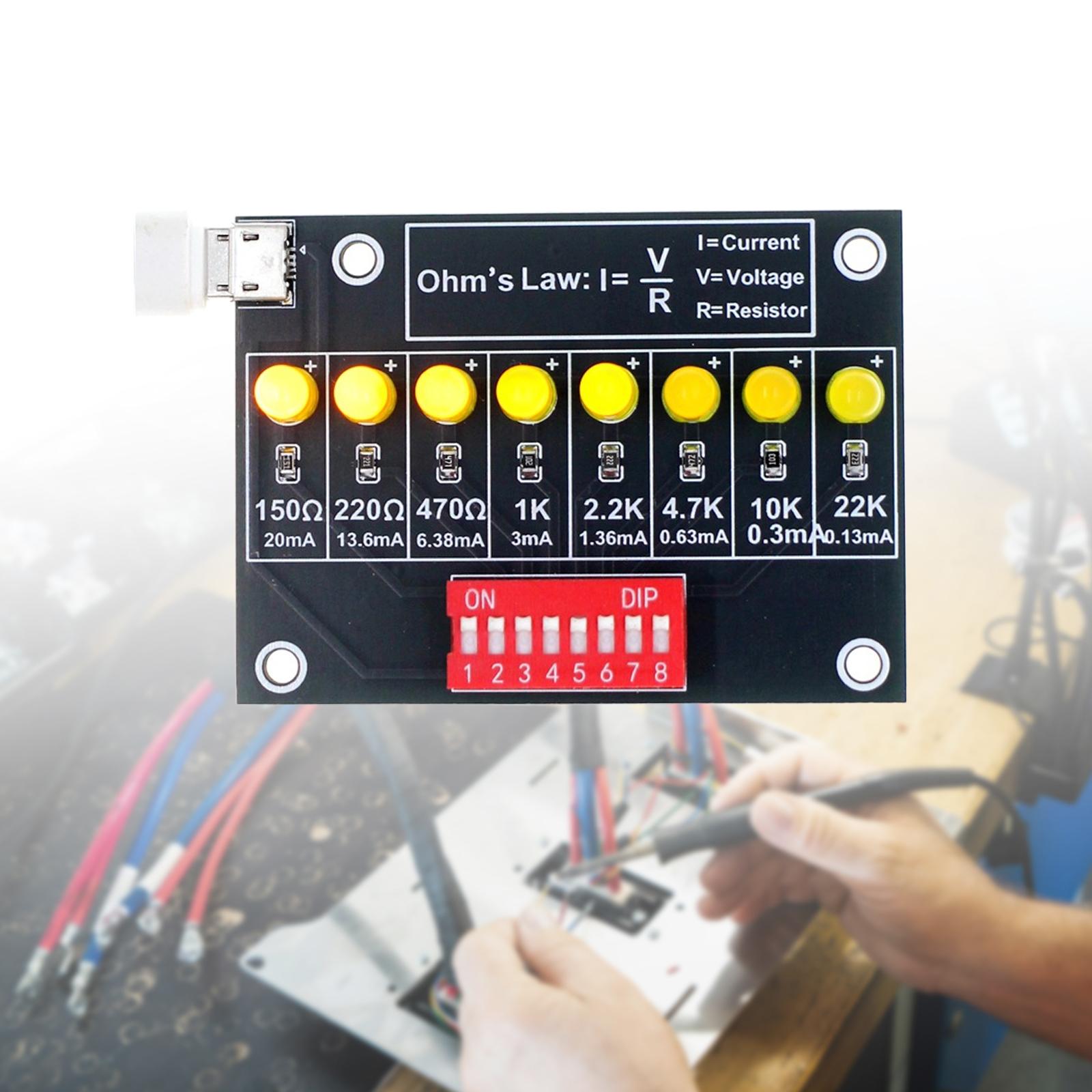 Diy Electronics Learning Kit - ชุดฝึกหัดบัดกรี DIY พร้อมแผงเรียนรู้กฎของโอห์ม ชุดทดลองอิเล็กทรอนิกส์โลหะสำหรับการฝึกอบรมในห้องปฏิบัติการ