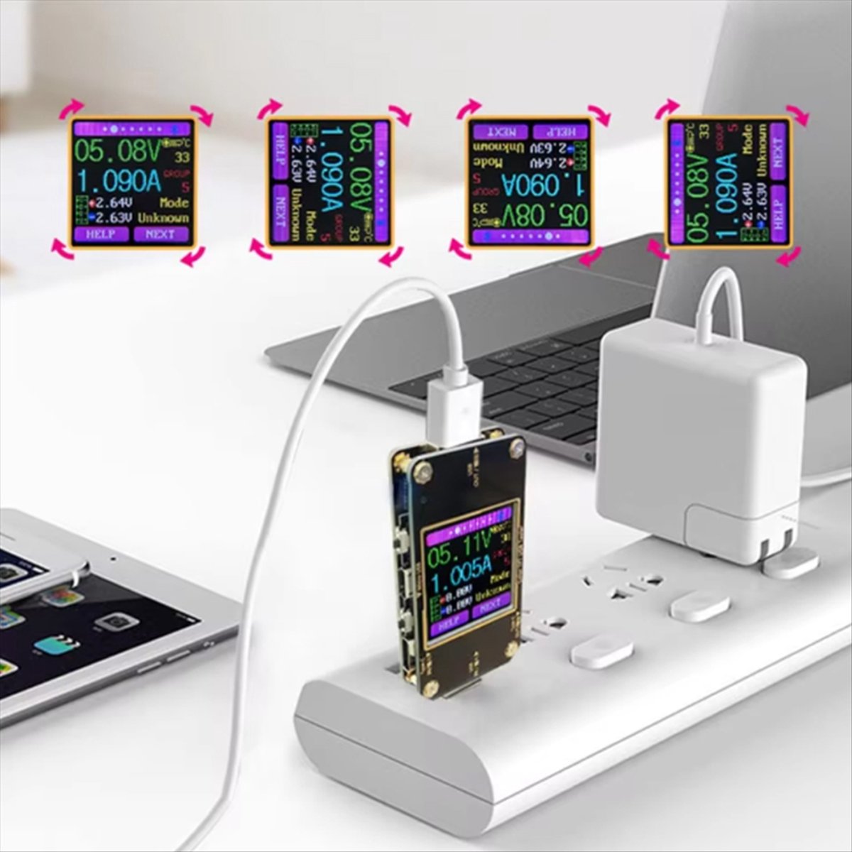 Logic Analyzer Usb - A99X เครื่องมือวัดแบบดิจิทัลพร้อมหน้าจอ LCD สี เครื่องทดสอบมิเตอร์วัดกำลังไฟ A3