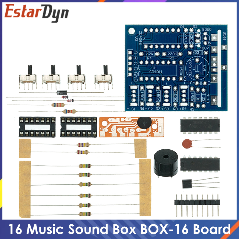 Diy Electronics Learning Kit - กล่องเสียงดนตรี 16 เสียง BOX-16 บอร์ด 16-Tone