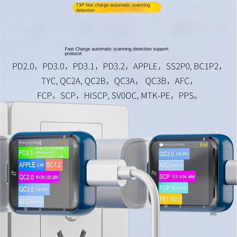 Logic Analyzer Usb - เครื่องทดสอบพลังงาน USB แบบสัมผัส TKOH-T3P พร้อมโวลต์มิเตอร์ดิจิตอล แอมป์มิเตอร์