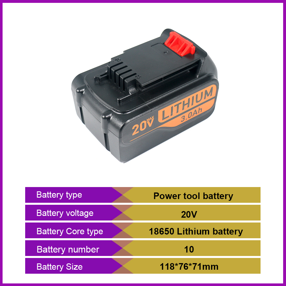 แบตเตอรี่ทดแทน 20V 2000mAh รุ่ - Black+Decker Tool Cordless บทวิจารณ์และราคา
