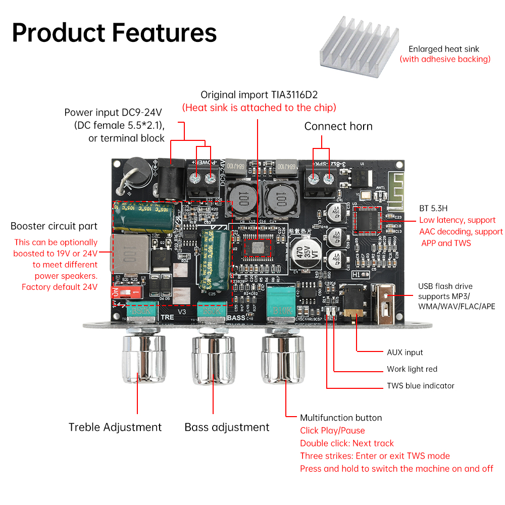 2 ชิ้น ZK-1001U โมโน 100W บอร์ - Diy Electronics Cabinet บทวิจารณ์และราคา