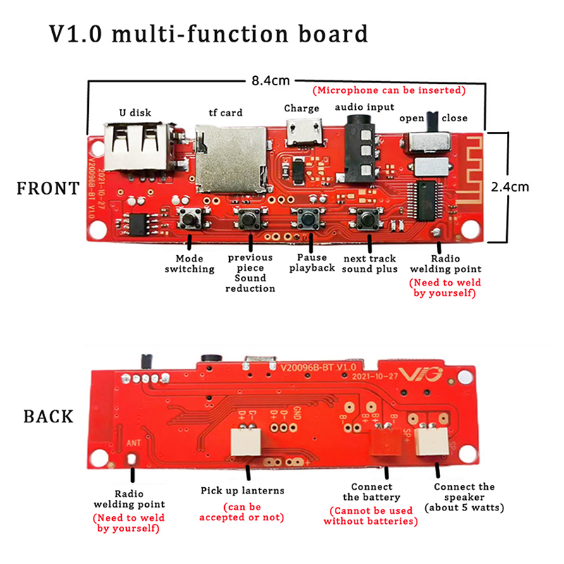 แผงวงจรเสียงบลูทูธมัลติฟังก์ชั - Diy Audio Electronics Kit บทวิจารณ์และราคา